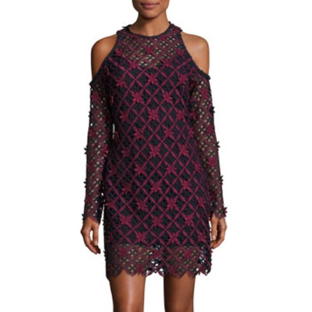 NWT Self Portrait Lace Cold Shoulder Dress 4
